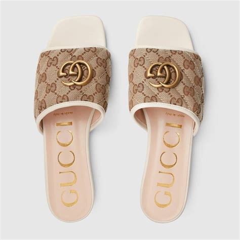 gucci women's slide sandal with double g|Gucci closed toe sandals.